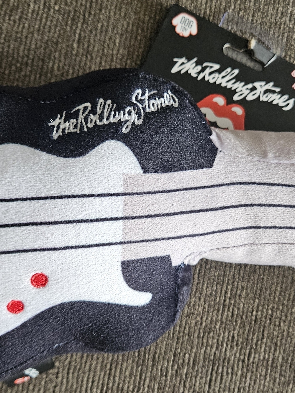 Rolling Stones Logo Icon Rock & Roll Guitar Plush Dog Toy Squeak New NWT RARE!